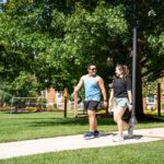 Students walking on campus