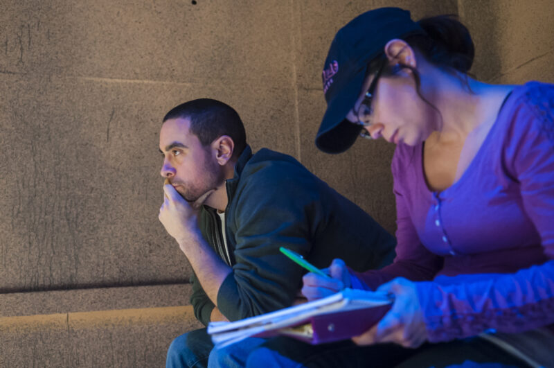 Photo of Geoffrey Kershner with a student