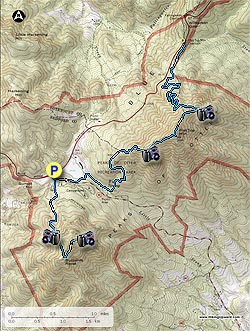 Thumbnail map of Peaks of Otter trail hikes